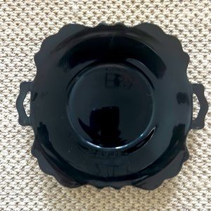 Black Amethyst Serving Plate, Vintage Depression Glass Plate
